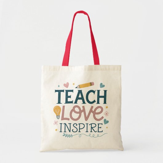Teach Love Inspire – Teacher Appreciation Gift トートバッグ (正面)