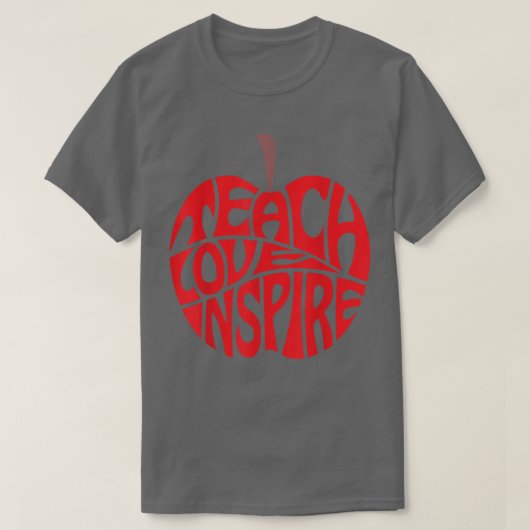 Teach Love Inspire Teacher s for Women Apple Graph Tシャツ (デザイン正面)