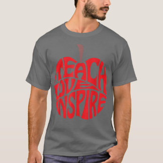 Teach Love Inspire Teacher s for Women Apple Graph Tシャツ