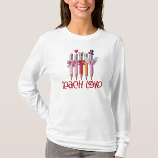 Teach Love Pencil, Teach Valentine Day  Tシャツ