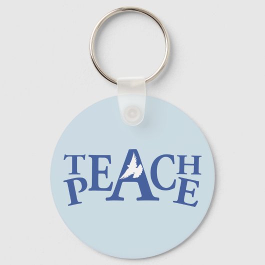 Teach peace graphic named keychain キーホルダー (正面)
