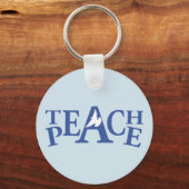 Teach peace graphic named keychain キーホルダー (正面)