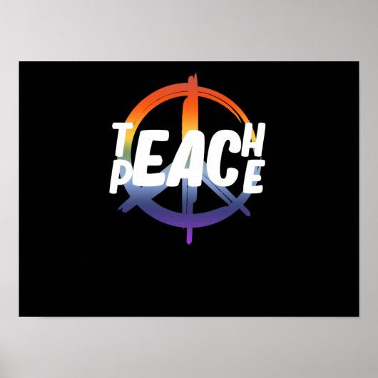 Teach Peace Support Earth World Peace Day Lover ポスター (正面)