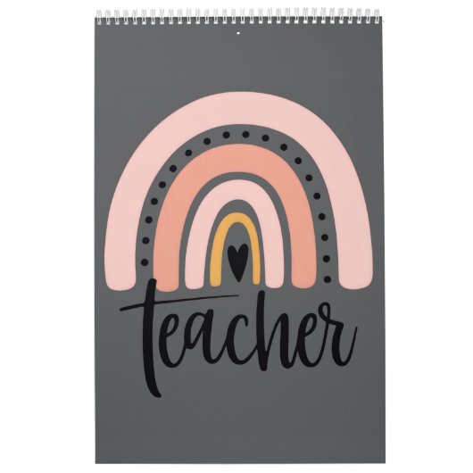 Teach Teacher Love Inspire Gift Rainbow  カレンダー (カバー)