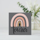 Teach Teacher Love Inspire Gift Rainbow  招待状 (スタンド正面)