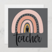 Teach Teacher Love Inspire Gift Rainbow  招待状 (正面/裏面)
