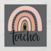 Teach Teacher Love Inspire Gift Rainbow  招待状 (正面)