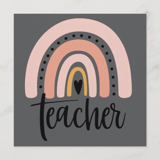 Teach Teacher Love Inspire Gift Rainbow  招待状 (正面)
