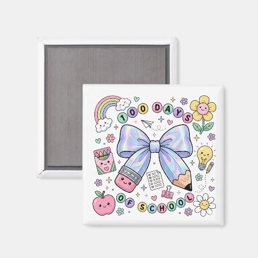 Teacher 100 Days of School Magnet  マグネット (正面/裏面)