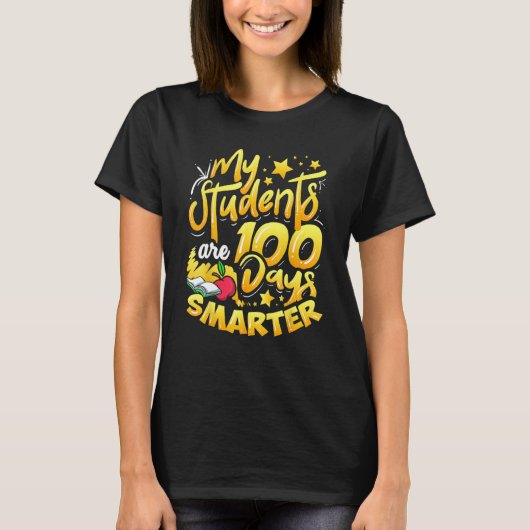 Teacher 100th Day Of School 100 Days Smarter_1 Tシャツ (正面)