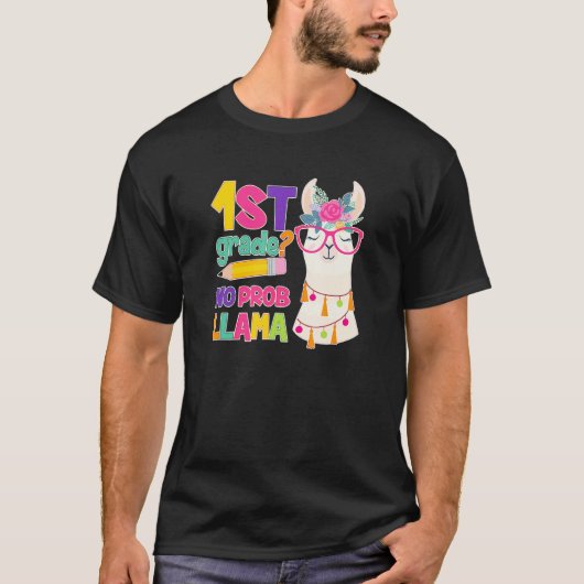 Teacher 1st Grade No Prob Llama Llama Tシャツ (正面)