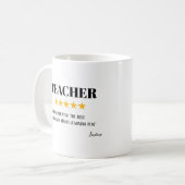 Teacher 5 Star Review | Amazing Teacher Gift コーヒーマグカップ (正面左)