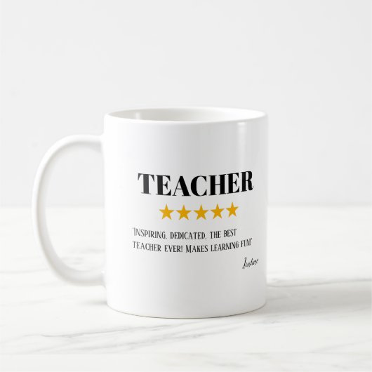 Teacher 5 Star Review | Amazing Teacher Gift コーヒーマグカップ (左)
