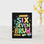 Teacher 67 School Six Seven Bruh Pencil Women Girl カード (黄色い花)