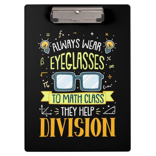 Teacher Always Wear Eyeglasses To Math Class クリップボード (正面)