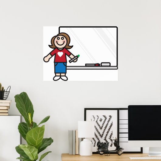 Teacher And A Whiteboard ポスター (ホームオフィス)