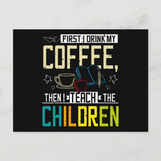 Teacher And Coffee ポストカード (正面)