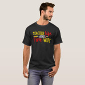 Teacher And Firefighter Wife Funny Womens Fire Wif Tシャツ (正面フル)