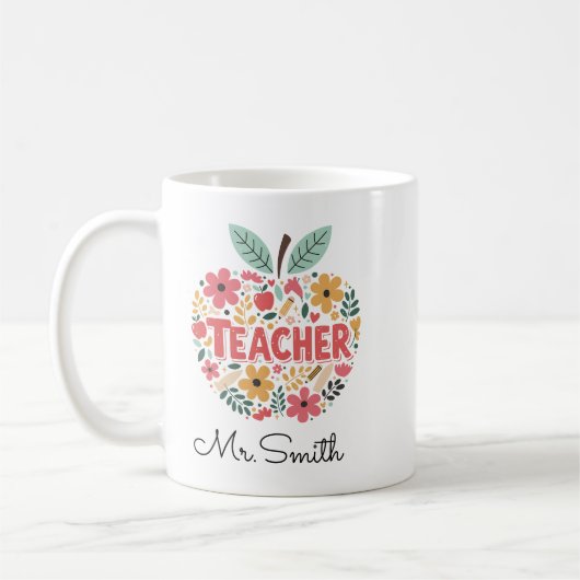 Teacher Apple Mug – Classic Red Apple コーヒーマグカップ (左)