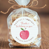 Teacher Appreciation Apple Note Paper Rustic ラウンドシール