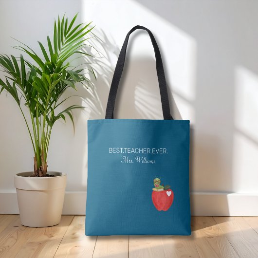 Teacher Appreciation Best Teacher Ever Apple Custo トートバッグ
