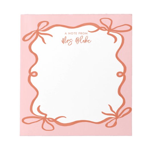 Teacher Appreciation Bold Color Border ノートパッド (正面)