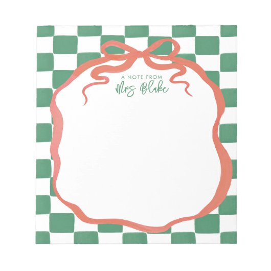 Teacher Appreciation Bold Color Border ノートパッド (正面)