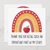 Teacher Appreciation Card – Rainbow Thank You シーズンカード (正面/裏面)