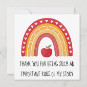 Teacher Appreciation Card – Rainbow Thank You シーズンカード (裏面)