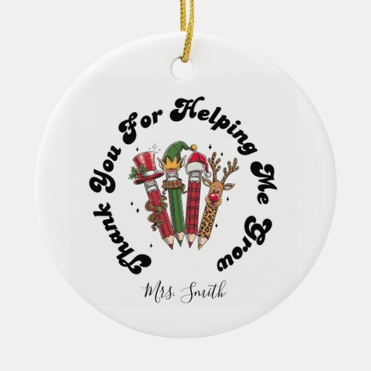 Teacher Appreciation Christmas Ornament セラミックオーナメント (正面)