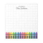 Teacher Appreciation Colorful Crayon Custom ノートパッド (正面)