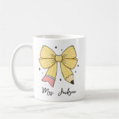 Teacher Appreciation | Custom Pencil Bow Teacher コーヒーマグカップ (左)
