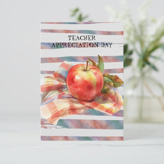 Teacher Appreciation Day Apple Checkered Napkin (スタンド正面)