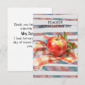 Teacher Appreciation Day Apple Checkered Napkin (正面/裏面)