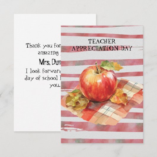 Teacher Appreciation Day Apple Checkered Napkin (正面/裏面)