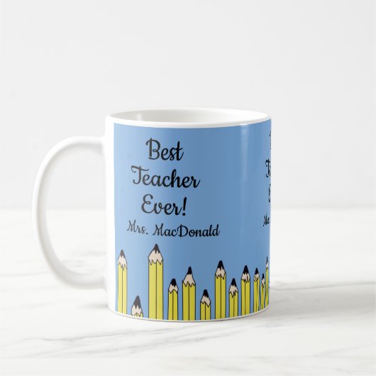 Teacher appreciation gift best teacher ever コーヒーマグカップ (左)