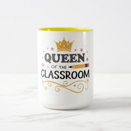 Teacher Appreciation Gift – Queen of the Classroom ツートーンマグカップ