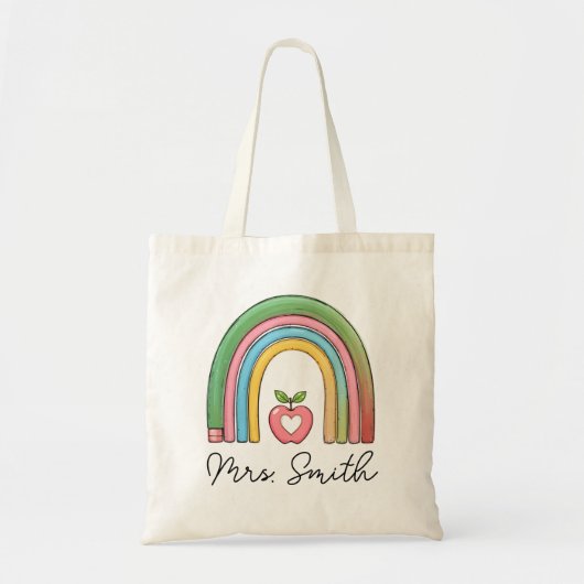 Teacher Appreciation Gift Tote Bag Canvas Custom T トートバッグ (正面)