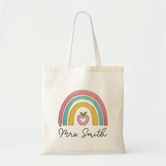 Teacher Appreciation Gift Tote Bag Canvas Custom T トートバッグ (正面)