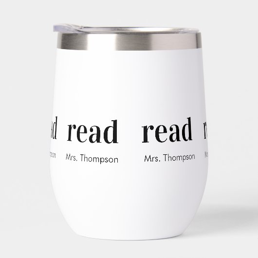 Teacher Appreciation Name Modern Minimal Read Gift (右面)