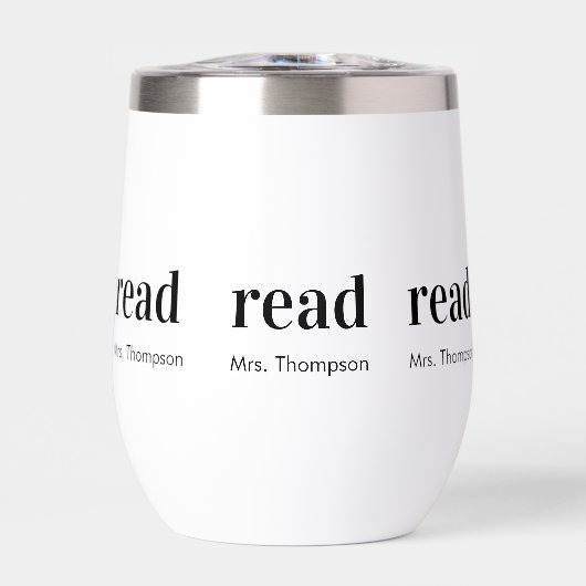 Teacher Appreciation Name Modern Minimal Read Gift (正面)