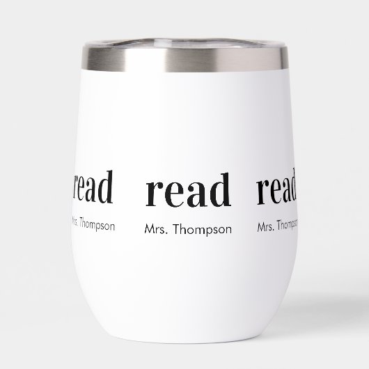 Teacher Appreciation Name Modern Minimal Read Gift (背面)