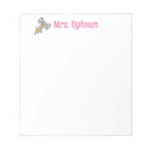 Teacher appreciation personalized pencil with bow ノートパッド (正面)