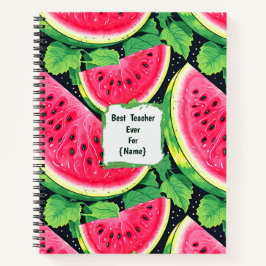Teacher Appreciation Personalized Watermelon  ノートブック