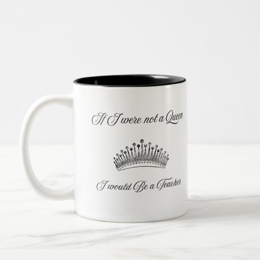 Teacher Appreciation Queen Quote Mug ツートーンマグカップ (左)