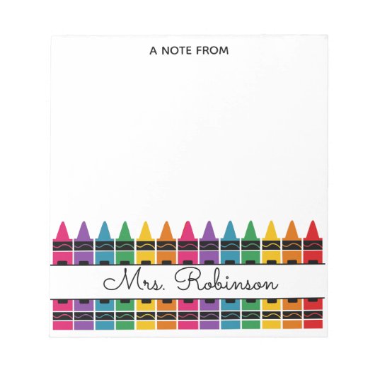 Teacher Appreciation Rainbow Crayon  ノートパッド (正面)