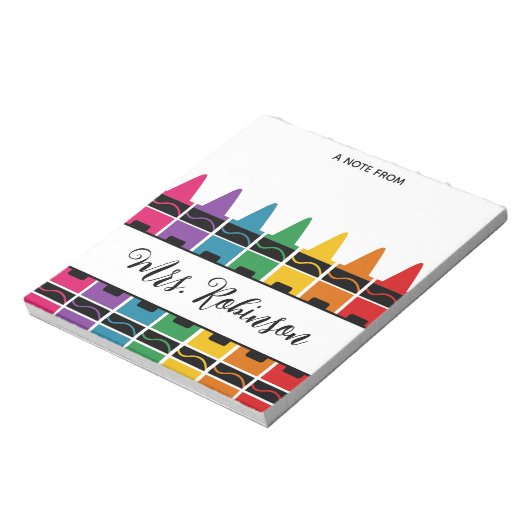 Teacher Appreciation Rainbow Crayon Notepad ノートパッド (回転)