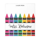 Teacher Appreciation Rainbow Crayon Notepad ノートパッド (正面)