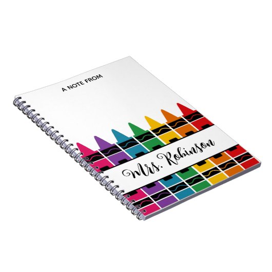 Teacher Appreciation Rainbow Crayon Notepad ノートブック (右側)