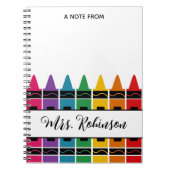 Teacher Appreciation Rainbow Crayon Notepad ノートブック (正面)
